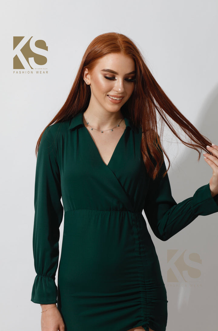 Dress Shirt With Long Sleeves - Dark Green - GIFTSNY.US- KS Fashion Wear