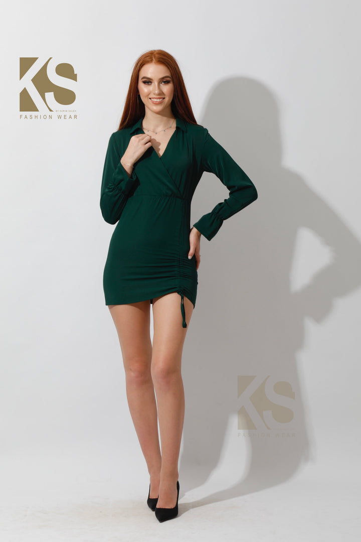 Dress Shirt With Long Sleeves - Dark Green - GIFTSNY.US- KS Fashion Wear