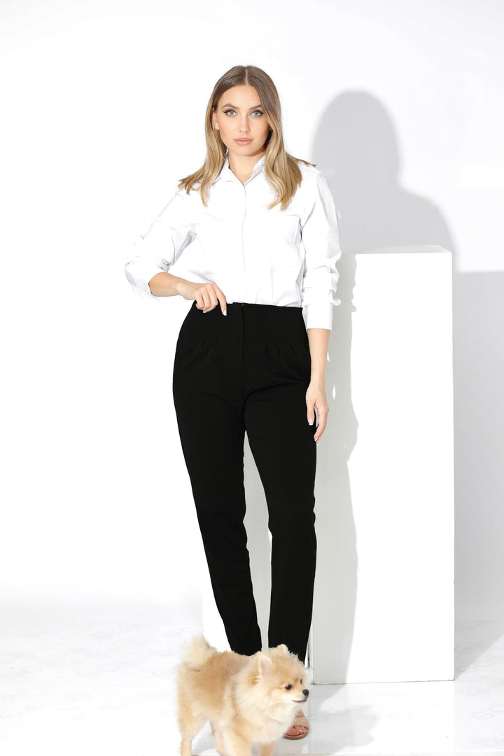High Waist Trousers - Black - GIFTSNY.US- KS Fashion Wear