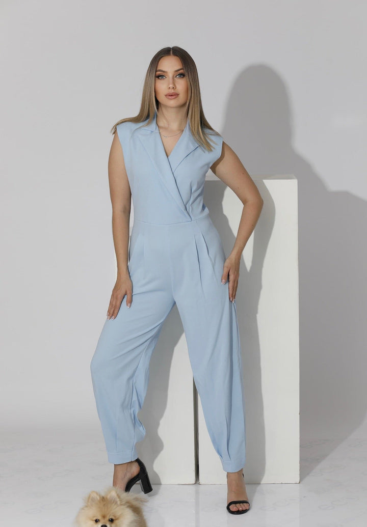 Wrapped Jumpsuit Sleeveless - Baby Blue - GIFTSNY.US- KS Fashion Wear
