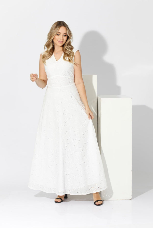 Rokama Maxi Dress - White - GIFTSNY.US- KS Fashion Wear
