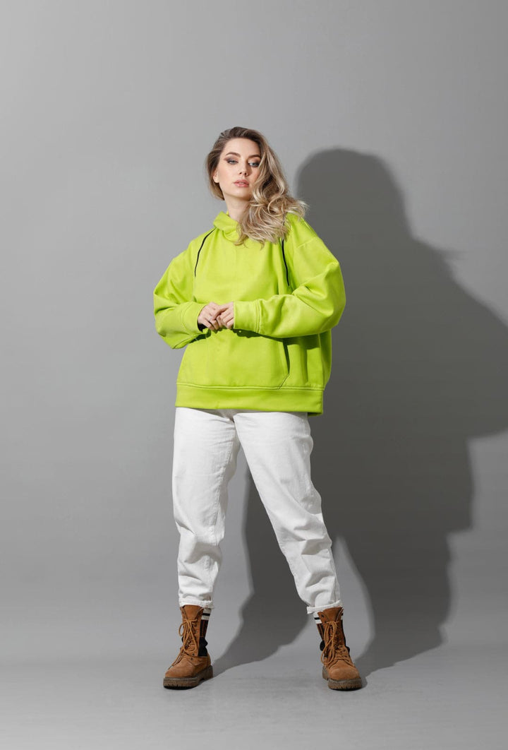 Zipped Oversized Hoodie - Lime Green - GIFTSNY.US- KS Fashion Wear