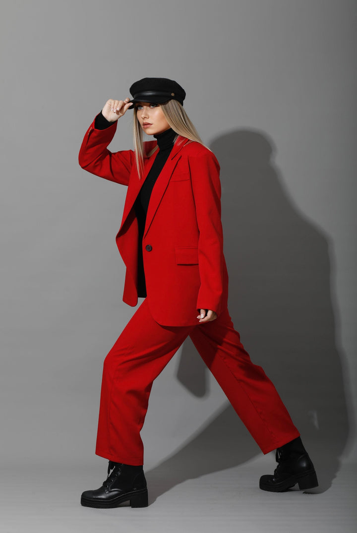 Tailored Oversized Suit - Red - GIFTSNY.US- KS Fashion Wear