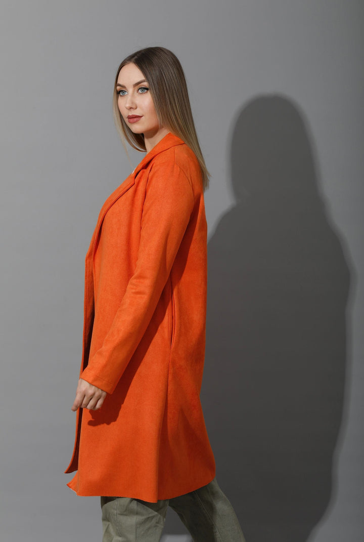 Open Front Cardigan - Orange - GIFTSNY.US- KS Fashion Wear