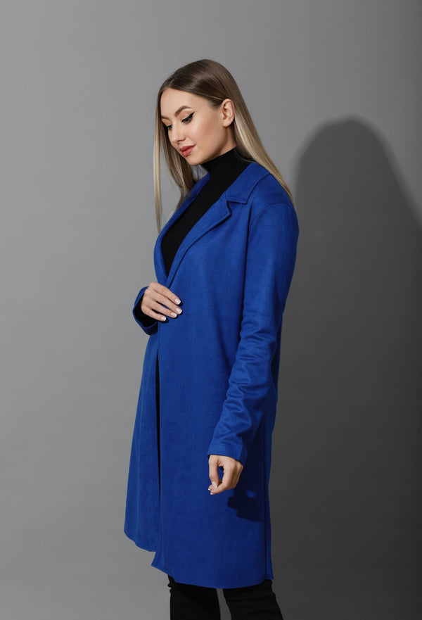 Open Front Cardigan - Electric Blue - GIFTSNY.US- KS Fashion Wear