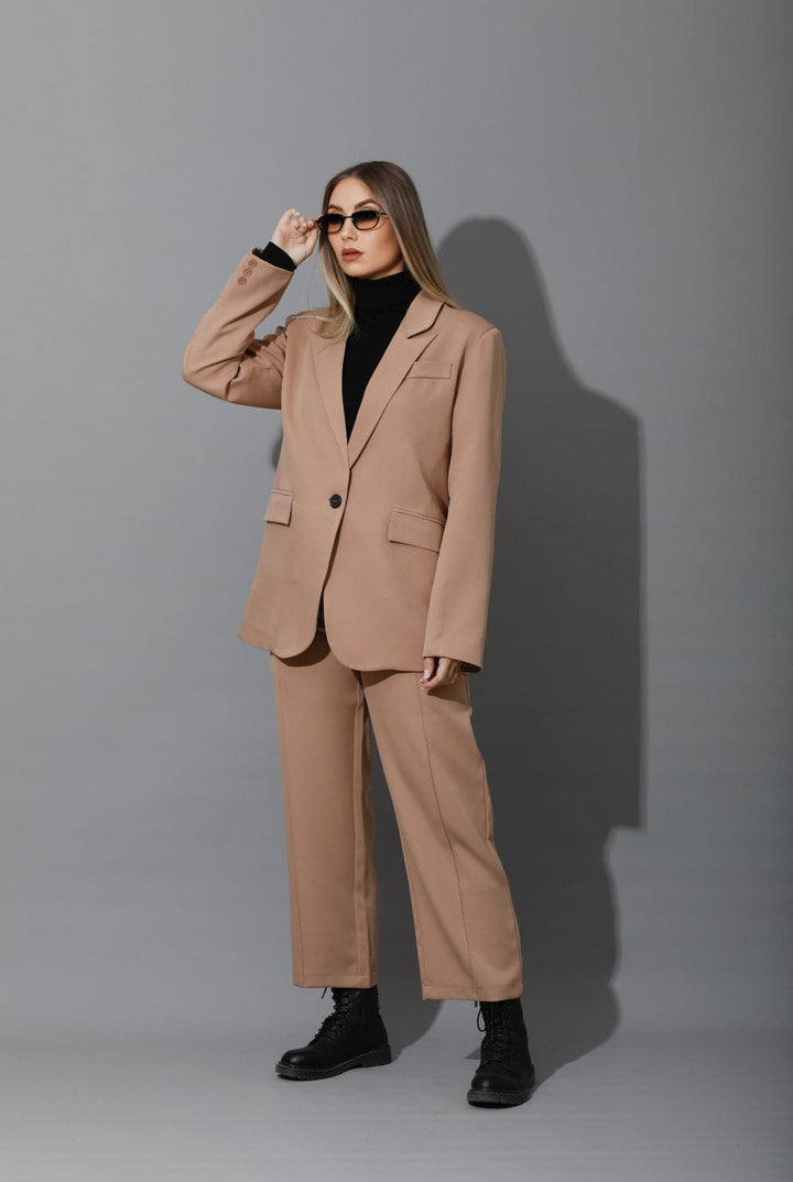 Tailored Oversized Suit - Beige - GIFTSNY.US- KS Fashion Wear
