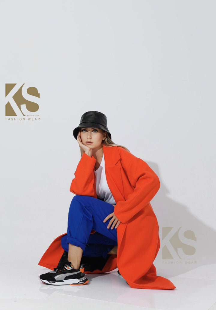 Oversized Wrapped Coat - Orange - GIFTSNY.US- KS Fashion Wear