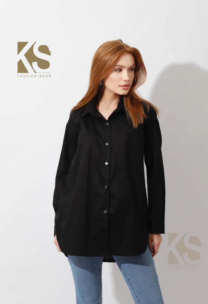Buttons Back Shirt - Black - GIFTSNY.US- KS Fashion Wear