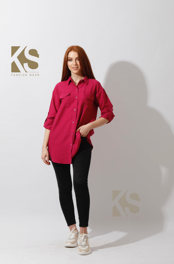 Shirt ‏with Two Pockets - Orchid Purple - GIFTSNY.US- KS Fashion Wear