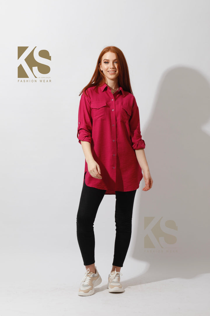 Shirt ‏with Two Pockets - Orchid Purple - GIFTSNY.US- KS Fashion Wear