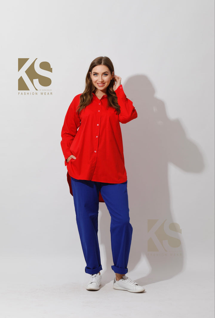 Buttons Back Shirt - Red - GIFTSNY.US- KS Fashion Wear