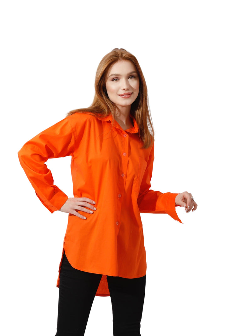 Buttons Back Shirt - Orange - GIFTSNY.US- KS Fashion Wear